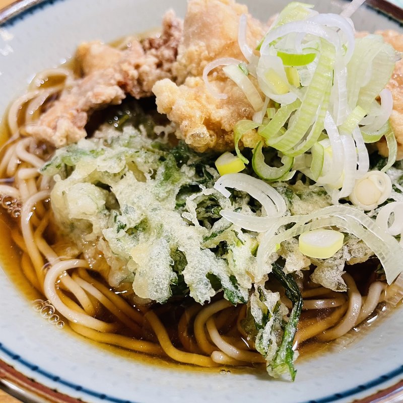 春菊天&唐揚げそば(福そば )