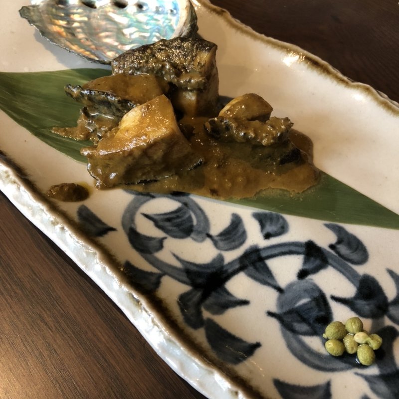 あわびのコース　蝦夷あわびの鉄板焼き(鉄板 ニシムラ 吉祥寺)