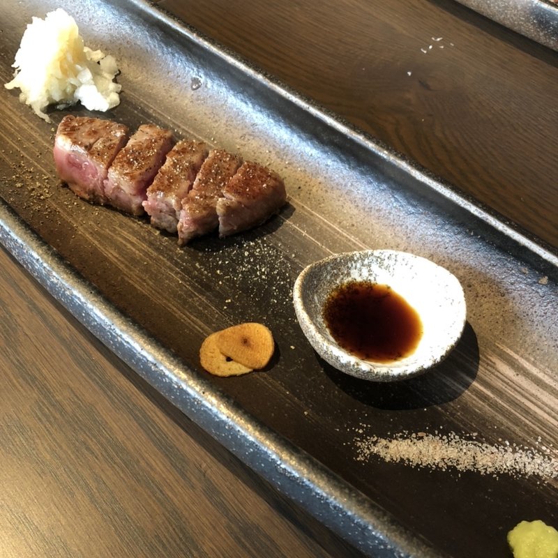 あわびのコース　黒毛和牛サーロイン50g(鉄板 ニシムラ 吉祥寺)