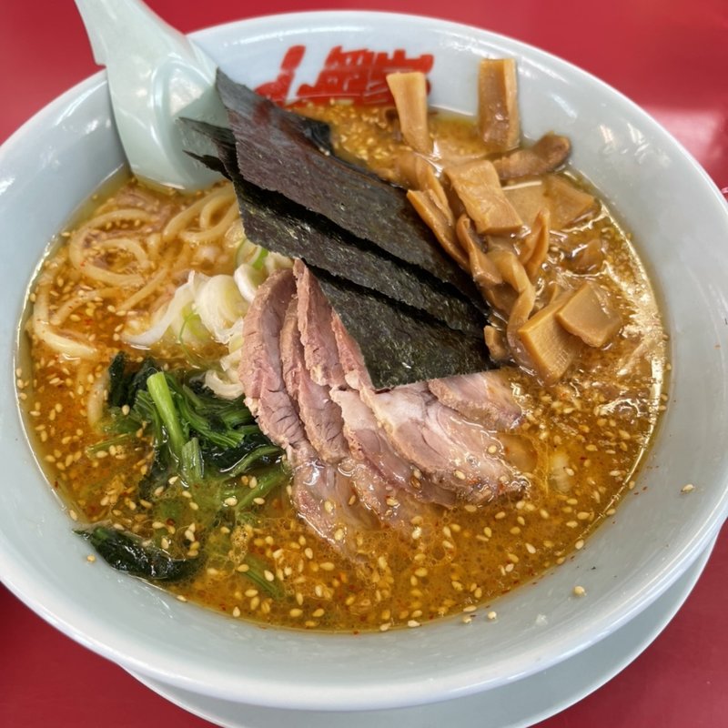 特製味噌チャーシュー麺とメンマ(ラーメン山岡家 明石店)
