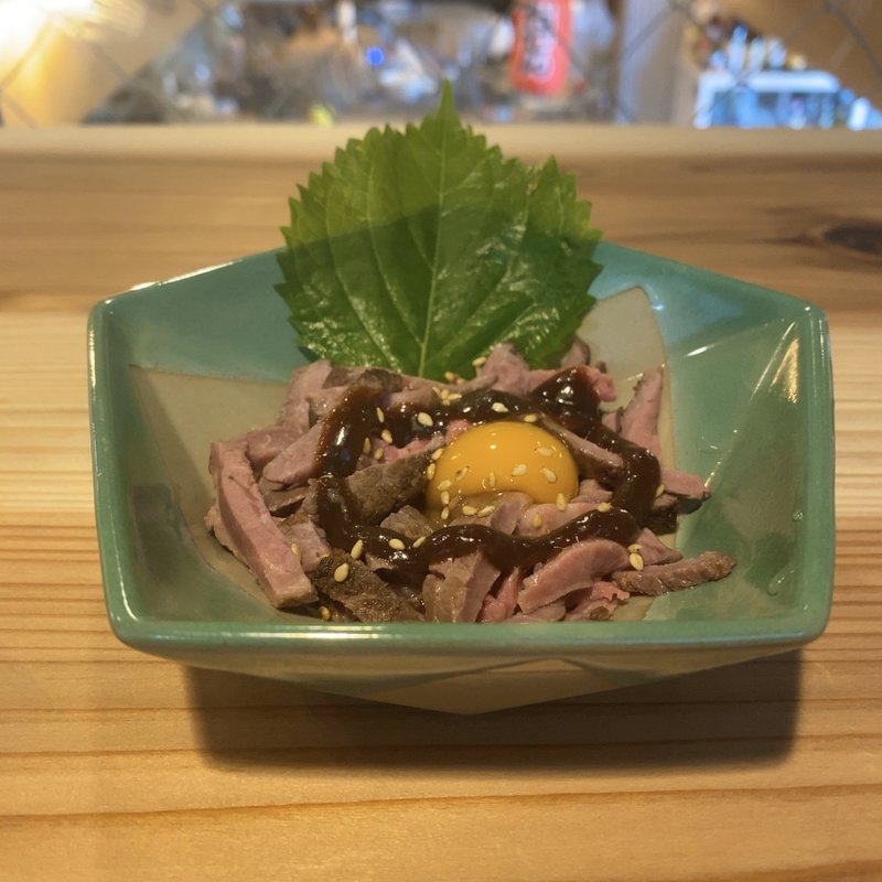 石川屋さんのタレのローストビーフユッケ(昼下がり酒場 農家の嫁)