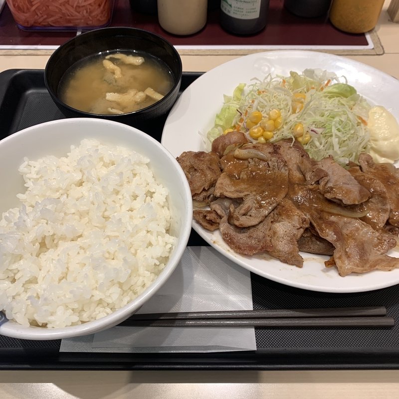 豚肩ロースの生姜焼定食 W定食(松屋 新宿大ガード店 )