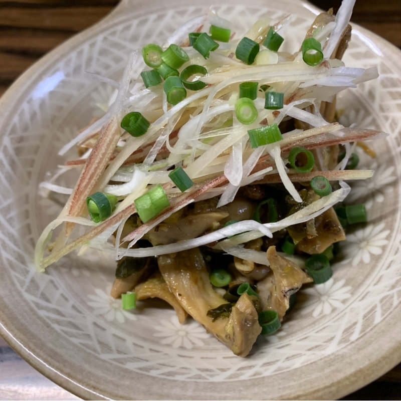 豚ガツと高菜の山椒あえ(八仙 （はっせん）)