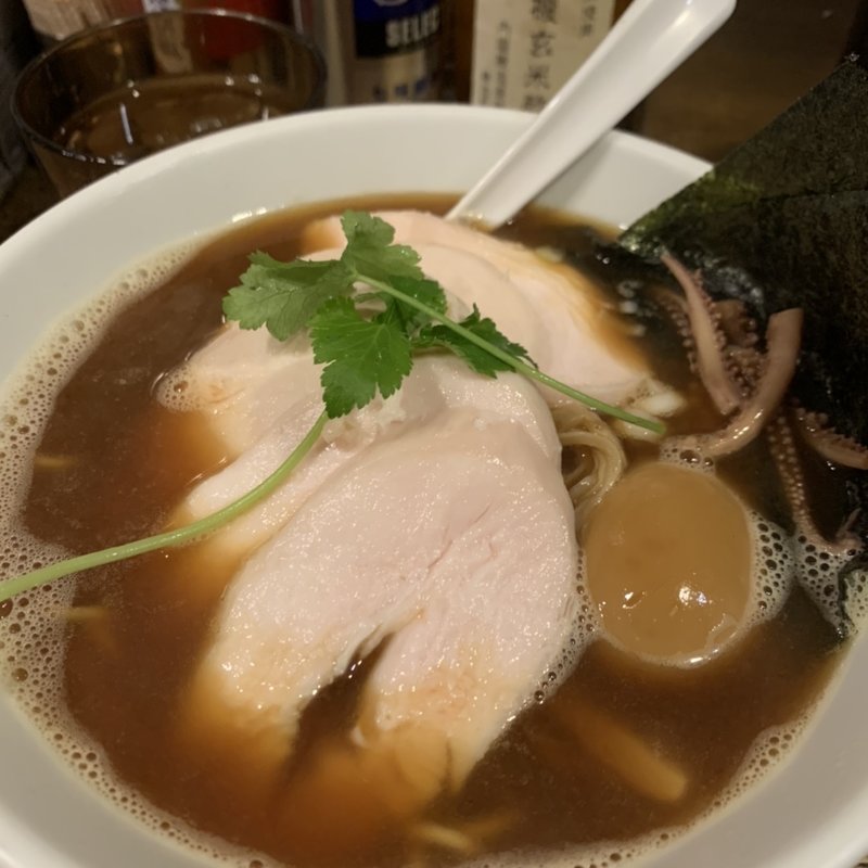 特製鳥賊干し鶏白湯醤油そば(新橋 纏 （まとい）)