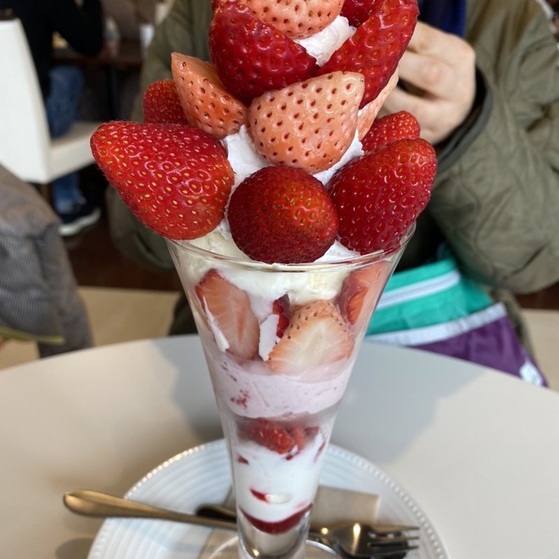 淡雪といばらキッスのパフェ(fruits peaks 会津)