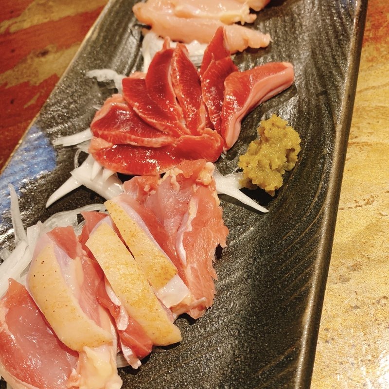 鳥刺し(二軒目BAR)