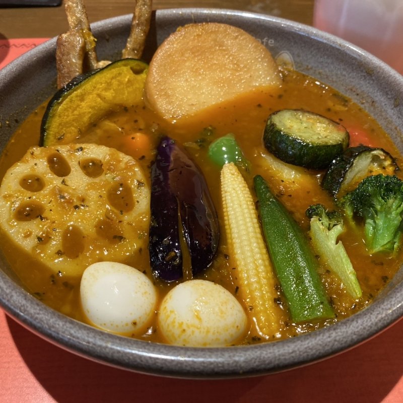 いももちと彩り野菜カリー(トマトスープ)(Curry&Cafe SAMA 神田)