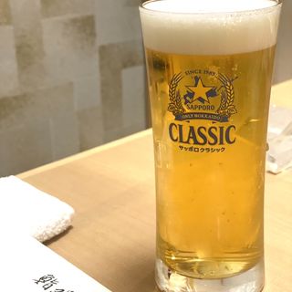 サッポロクラシック生ビール(鮨処 西鶴 狸小路店)