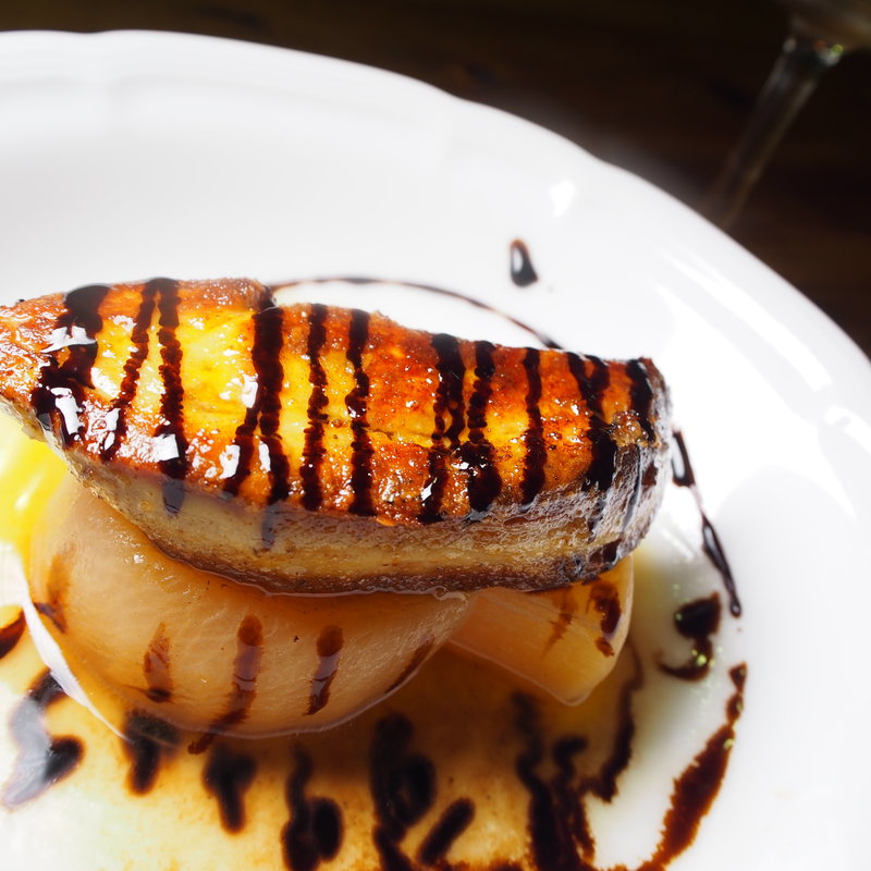 フォアグラのポワレと大根のコンフィーバルサミコ(ヒデズキッチン)