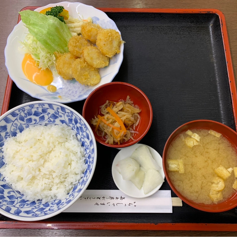 ほたてフライ定食(お食事処おさない)