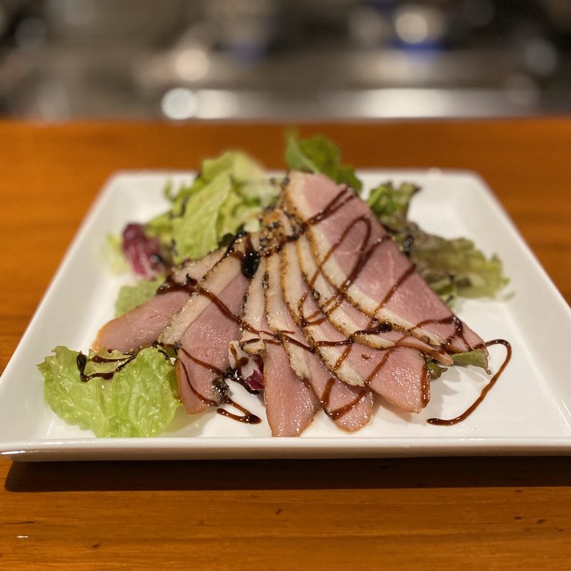 カモのパストラミ(ハンバーグ&スパゲティ とまと)