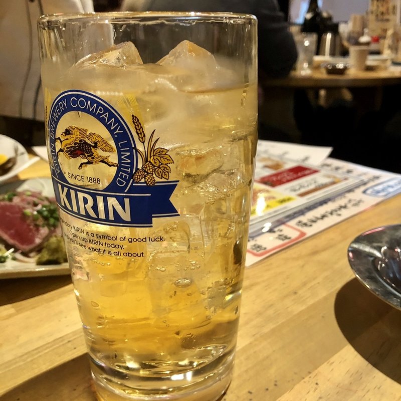 電気ブランハイボール(博多演芸神成屋台酒場)