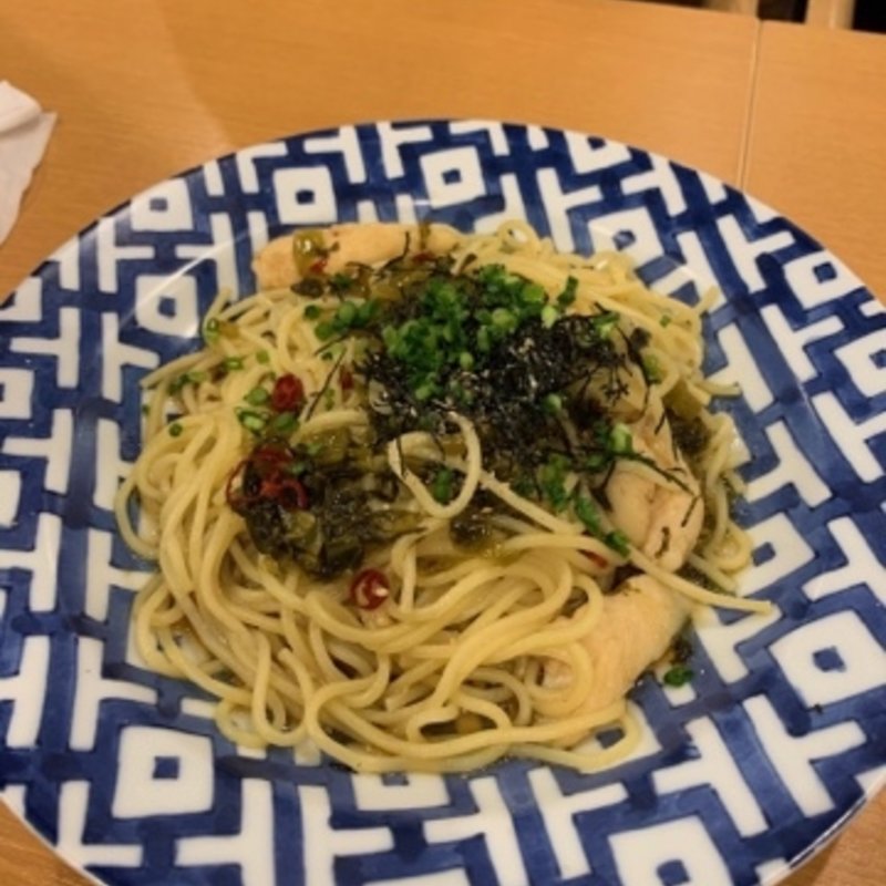 高菜と鶏肉のピリ辛パスタ (ぎをん椿庵 )