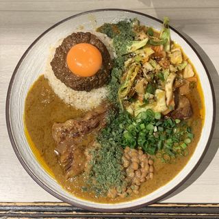 MIX 並 豚 キーマ アチャール 納豆 ドライパクチー(吉田カレー  )
