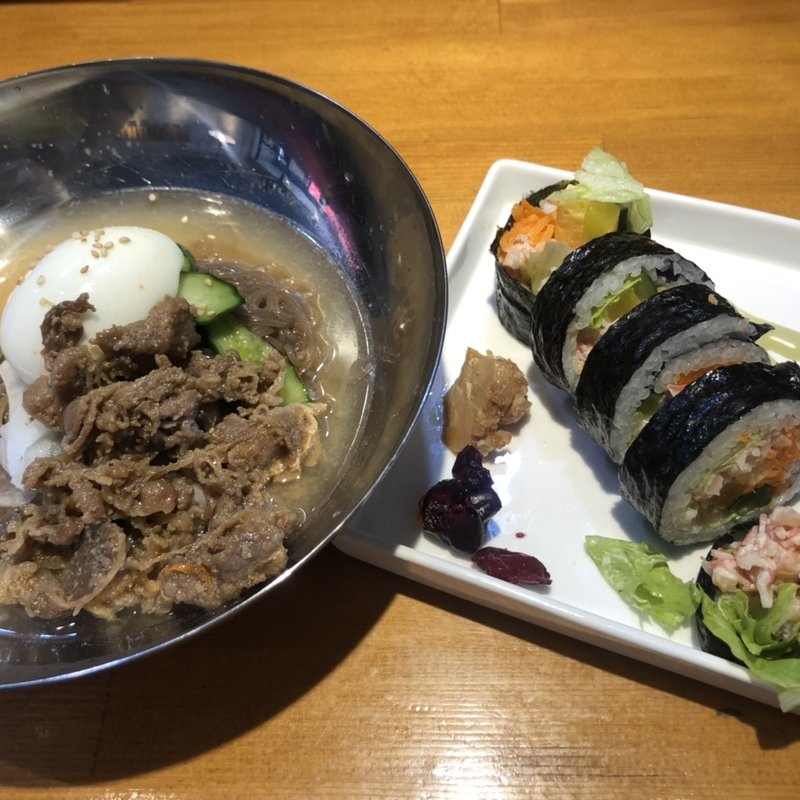 エビマヨ巻き＋プルコギ冷麺(巻屋)