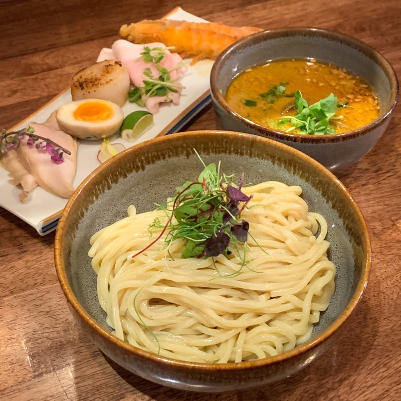 限定　シーフードヴィスクつけ麺(海老丸らーめん)