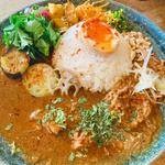 3種あいがけ、パクチートッピング