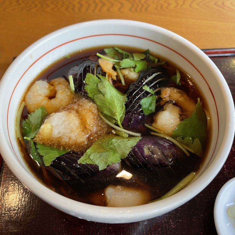 小海老と焼き茄子そば(稲田屋 石神井公園店 （いなたや）)