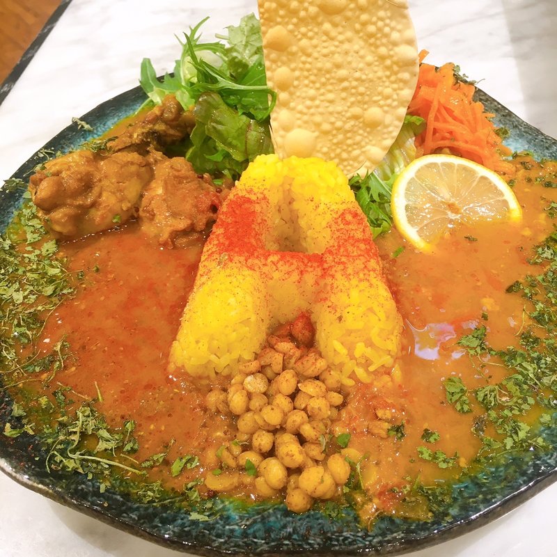 2種あいがけ（チキンカレー、カルダモンのチキンキーマ）(アンディーカリー （ANDY CURRY）)