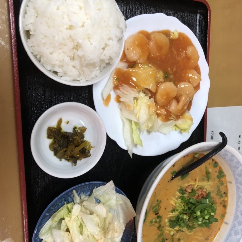 麺セット(担々麺とエビチリ)(天順居)