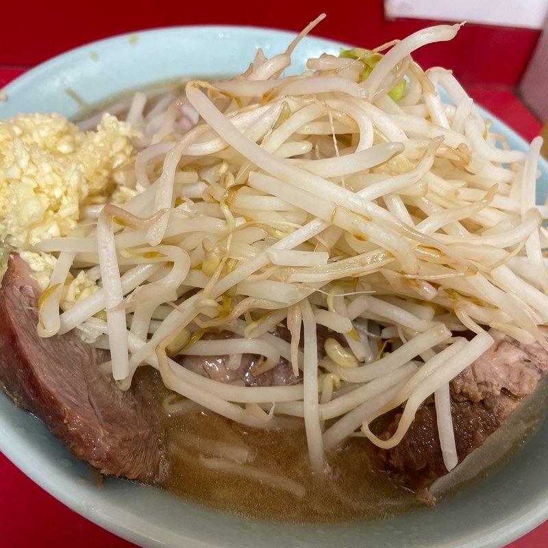 小ラーメン豚ダブル野菜大蒜辛め(ラーメン二郎  新宿歌舞伎町店)