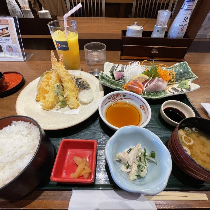 お造り天ぷら膳(一休)