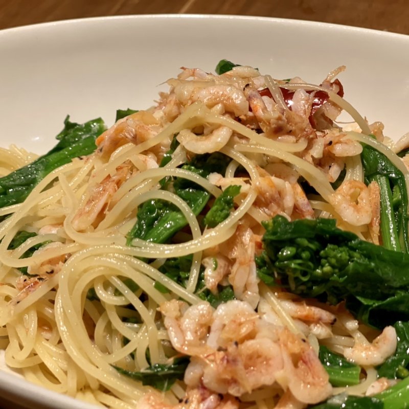 桜エビと菜の花のペペロンチーノ(オレンジブランチ)