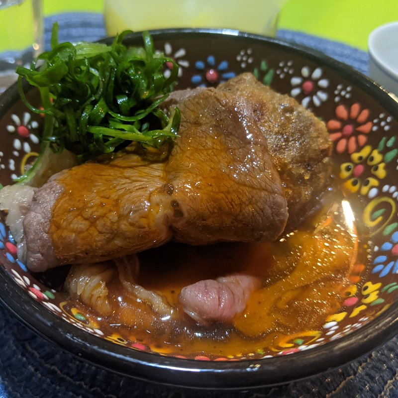 ゴボウ豆腐と和牛のすき焼き(立呑み とだか)