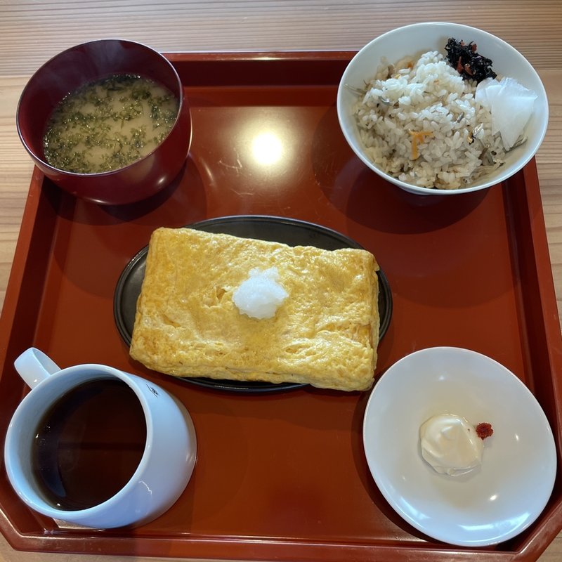 だし玉子焼おぜん(大濠テラス 八女茶と日本庭園と)