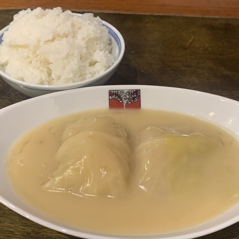 ロールキャベツシチュー2貫とご飯大盛(洋食 アカシア 新宿本店)