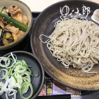 肉茄子丼セット(ゆで太郎 春日部永沼店)