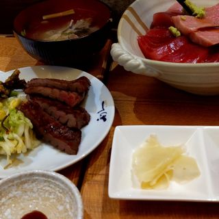 マグロ丼&牛タンせ(牛タン炭焼き利休　)