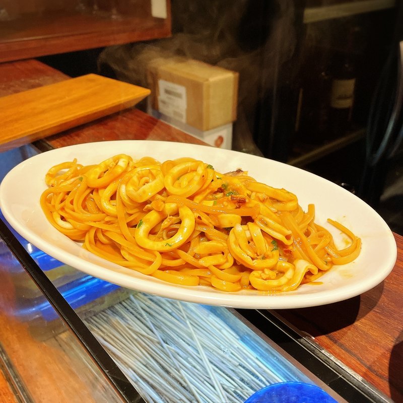 ヤリイカとエビだしパスタ(メグリヴァ)