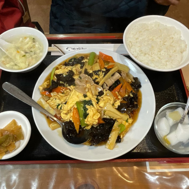 きくらげと玉子炒め定食(満福 大船店)