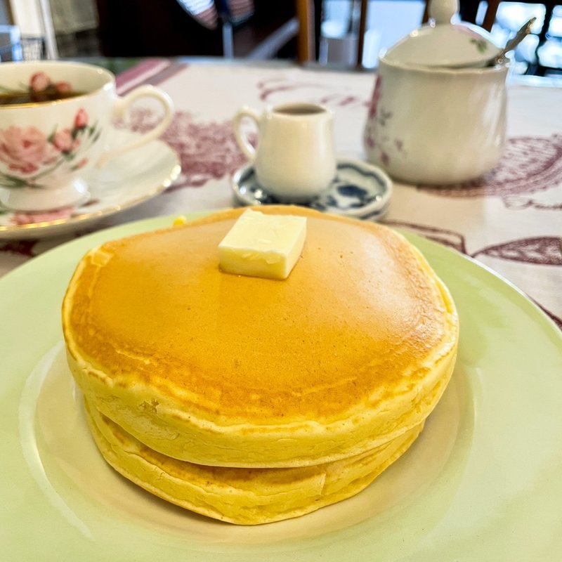 銅板で焼くホットケーキ(Botanic Coffee Kyoto)