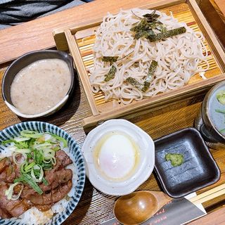 まかないミニ牛タン丼&選べるざる麺(麦とろ瀬戸内物語)