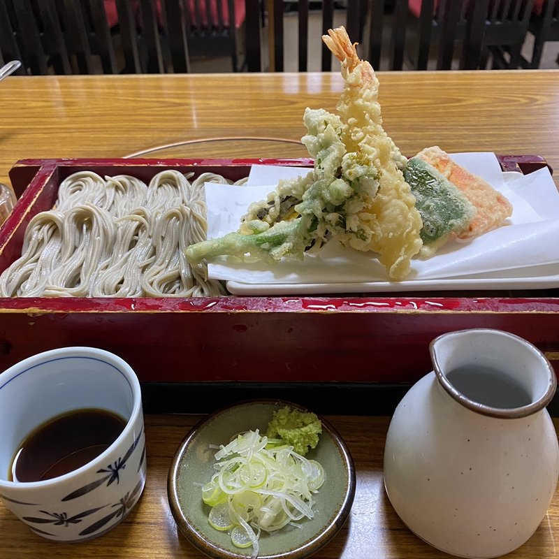 天ぷら付きへぎそば(須坂屋そば 越佐庵 日本橋店)