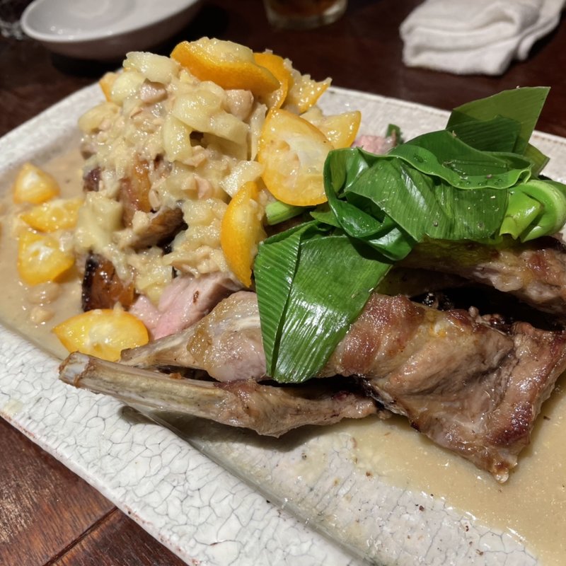 ラム肉の発酵りんごソース(南方中華料理 南三)