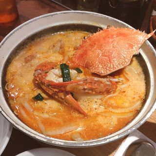 海老味噌の砂鍋麺(新潟三宝亭 東京ラボ中目黒店)