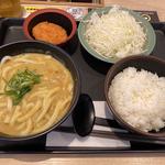 得朝クリームカレーうどん定食(松のや 新橋店)