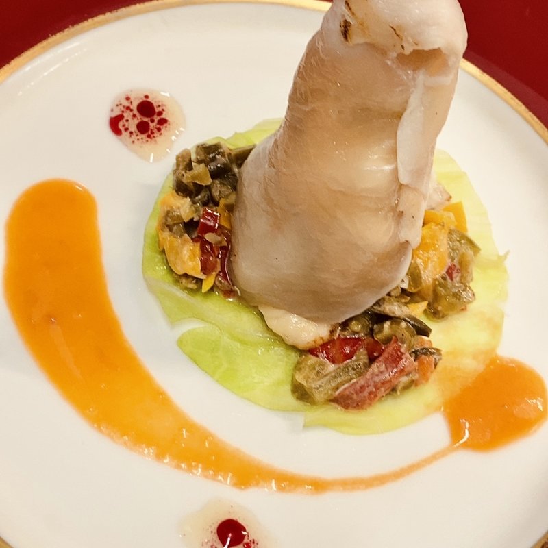 地鶏のサラダ仕立て(コースの前菜)(ガストロノミーア　サバニー)