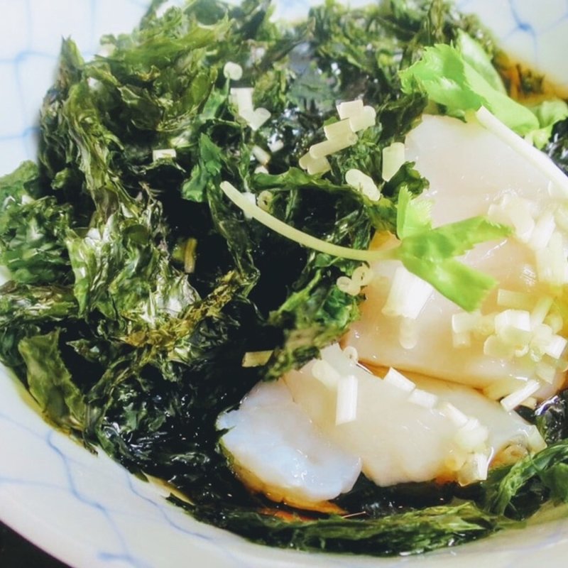 帆立の磯のり三杯酢(打心蕎庵)