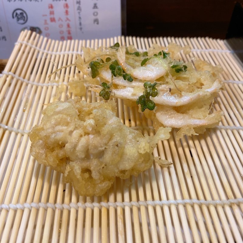 白子、白海老(天婦羅・海鮮料理 天)