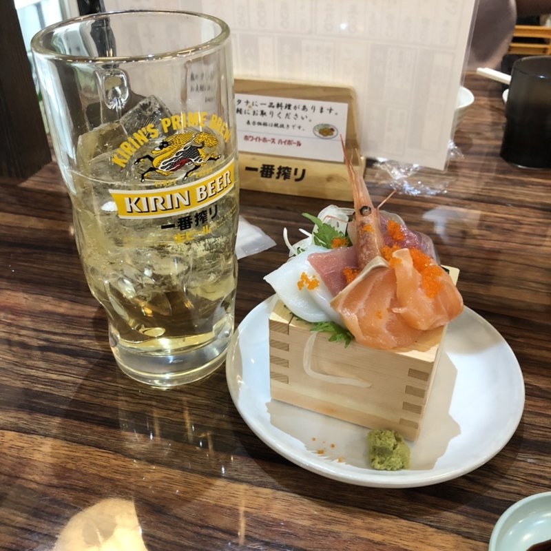 刺身の枡盛り(大衆 ゆかり食堂)