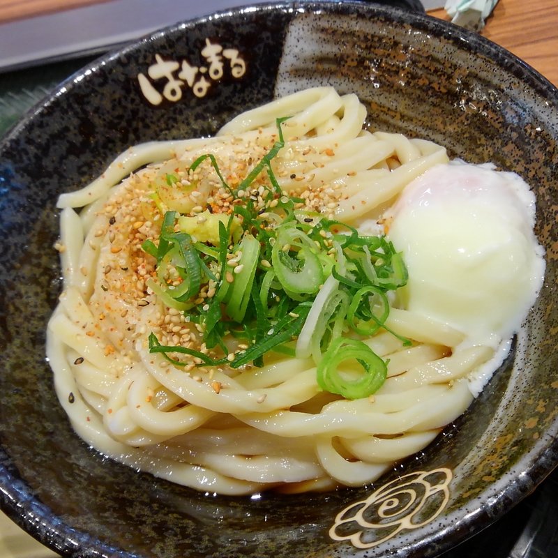 塩豚温玉ぶっかけ中(はなまるうどん 京橋店)