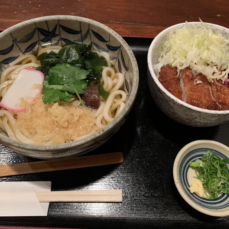 うどんとミニカツ丼(和食居酒屋 ひだりや 大門)