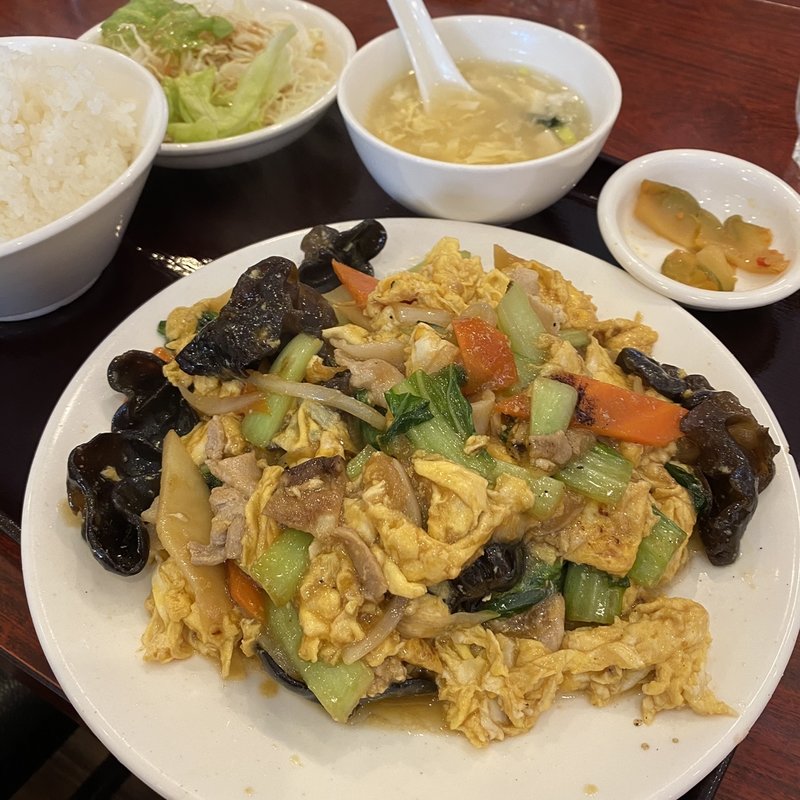 豚肉玉子キクラゲ炒めセット(順順餃子房 馬喰町店 )