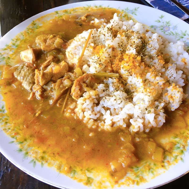 スリランカカレー+コーヒーフロート(喫茶ポプリ)