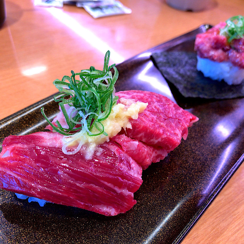 馬刺し食べ比べ(とろ・赤身・ねぎとろ)(スシロー あすと長町店 )