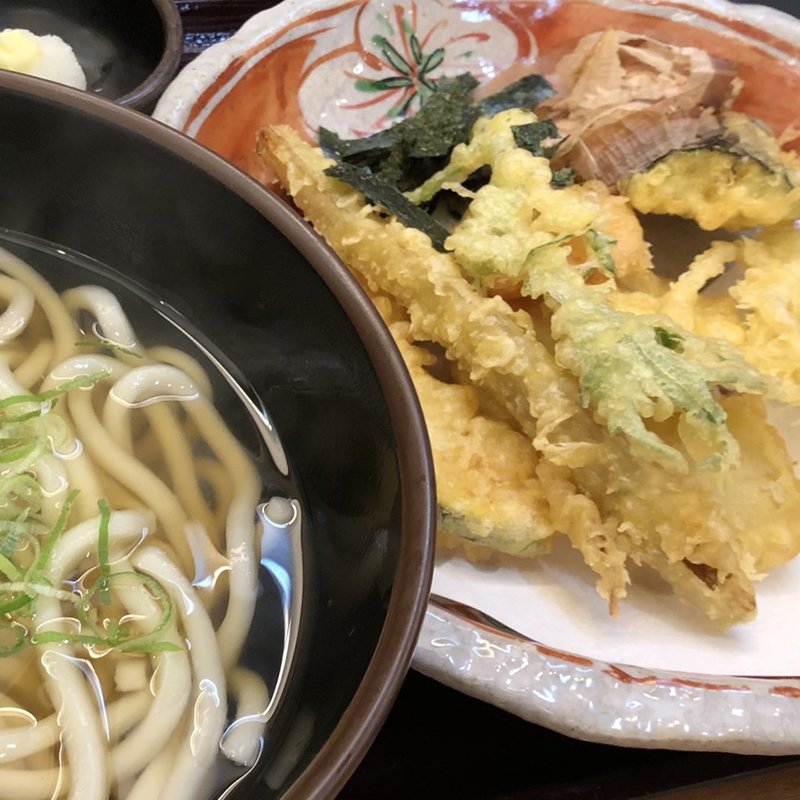 季節野菜天ぷらうどん(うどん定食　なべちゃん)